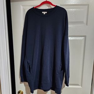 XL Zenana Outfitters Long Navy Blue Sweatshirt with Pockets